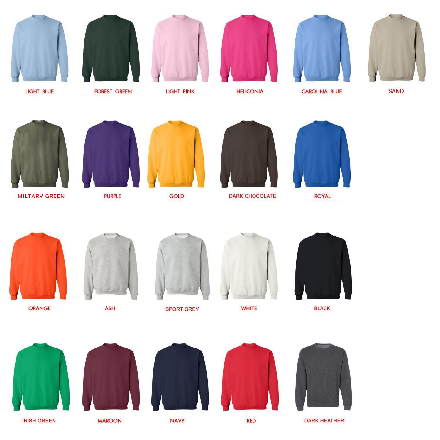 sweatshirt color chart - Legacy Of Monsters Store