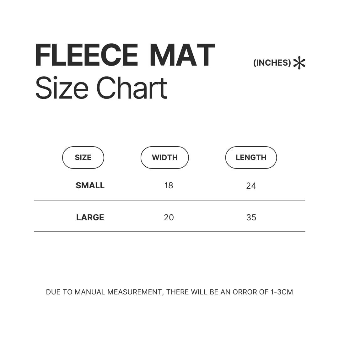 Fleece Mat Size Chart - Legacy Of Monsters Store
