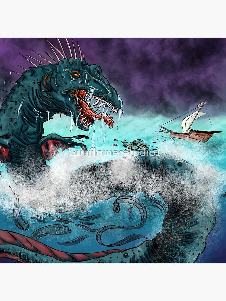 Mythology Inspired Sea Of Monsters Shower Curtain - Image 2