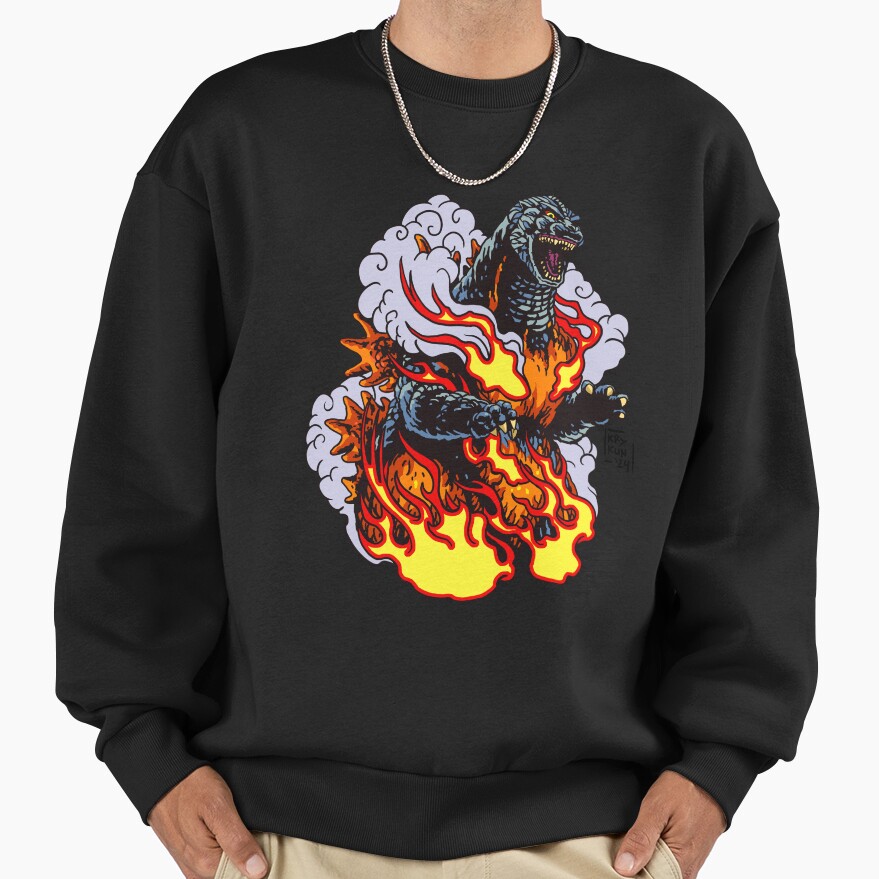 Legacy Of Monsters Burning Godzilla Sweatshirt - Image 3