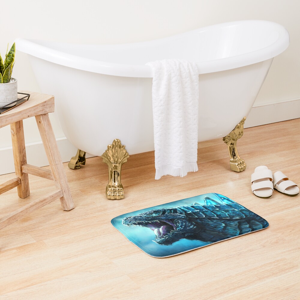 Blue Godzilla Bath Mat - Image 2