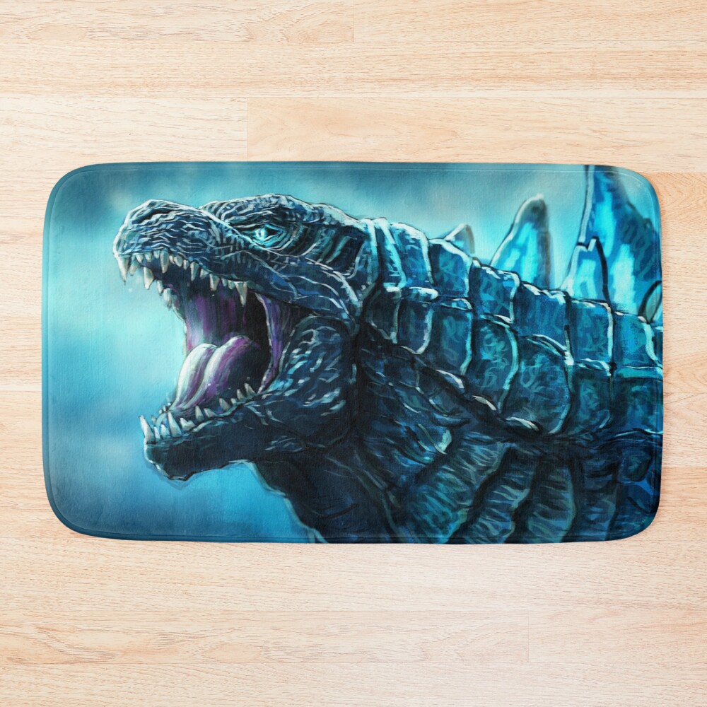 Blue Godzilla Bath Mat