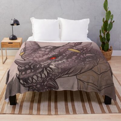 Wrathion The Black Prince Black Dragon Throw Blanket