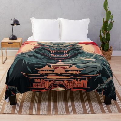 Monarch Legacy Of Monsters Godzilla Retro Throw Blanket
