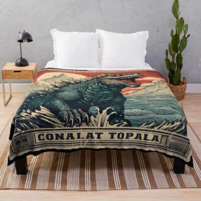 Monarch Legacy Of Monsters Zilla Stamp Throw Blanket