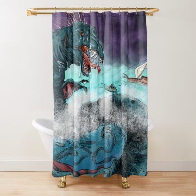 Mythology Inspired Sea Of Monsters Shower Curtain