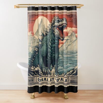 Monarch Legacy Of Monsters Zilla Stamp Shower Curtain