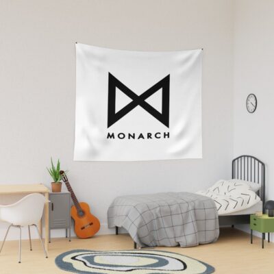 Legacy Of Monster Black And White Logo Tapestry
