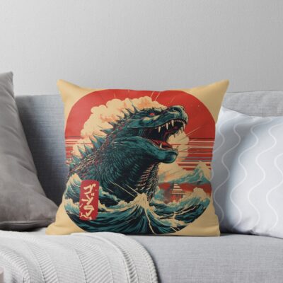 Legacy Of Monsters Godzilla Vintage Throw Pillow